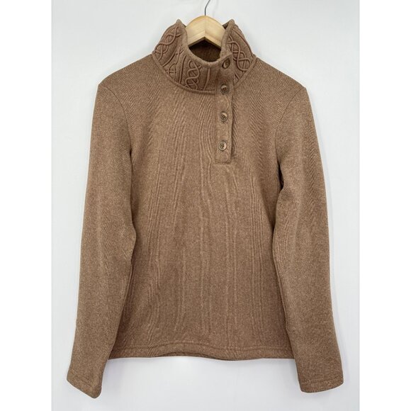 Merrell Select Regulate Mock Button Neck Sweater Tan Size Medium - Picture 1 of 6